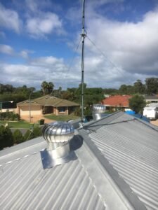 Whirly bird silver on roof